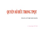 Bài giảng Tư pháp quốc tế: Bài 5 - PGS.TS. Lê Thị Nam Giang