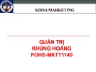 Bài giảng Quản trị khủng hoảng: Chương 1 và 2 - Tổng quan về quản trị khủng hoảng